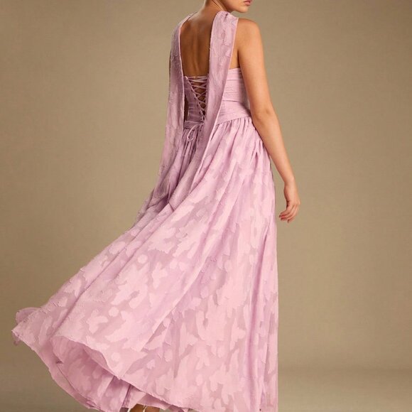 Purple Elegant Women's Princess Dress - Picture 2 of 7